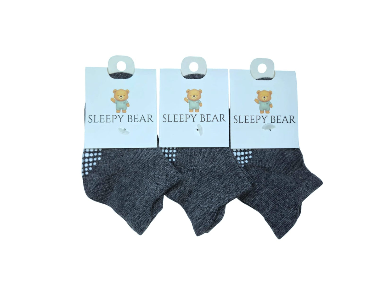 Dark Grey Baby Socks 3-Pack (0-1 Year)