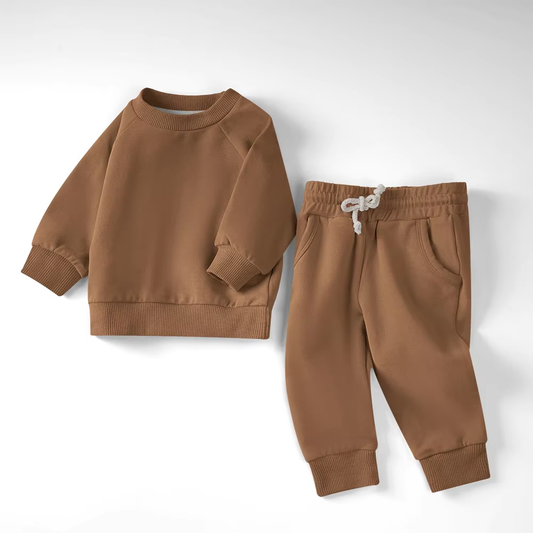 Organic Baby & Toddler Loungewear Set - Chocolate