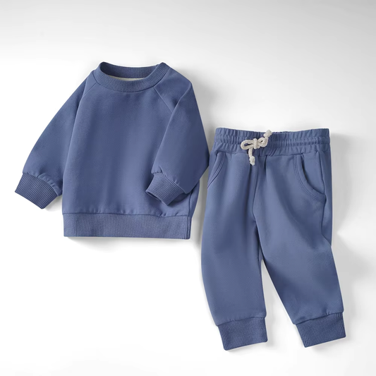 Organic Baby & Toddler Loungewear Set - Dark Blue