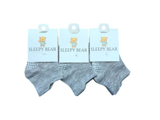Light Grey Baby Socks 3-Pack (0-1 Year)