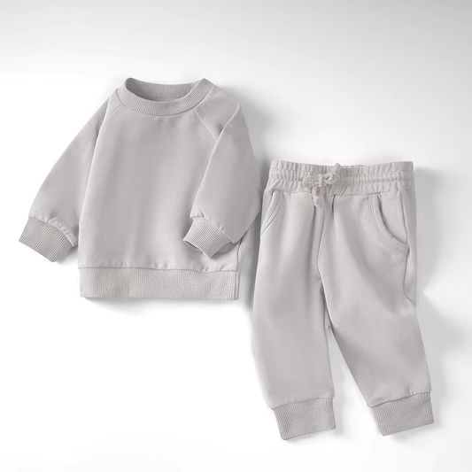 Organic Baby & Toddler Loungewear Set - Light Grey