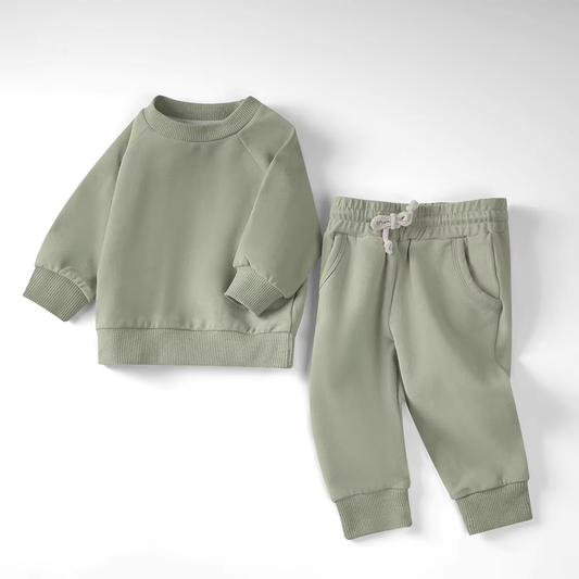 Organic Baby & Toddler Loungewear Set - Olive